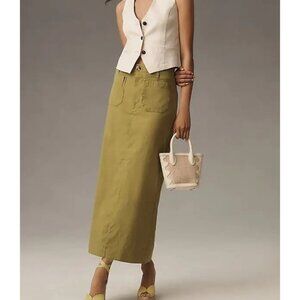 Maeve Anthropologie Colette Collection Maxi Skirt Green